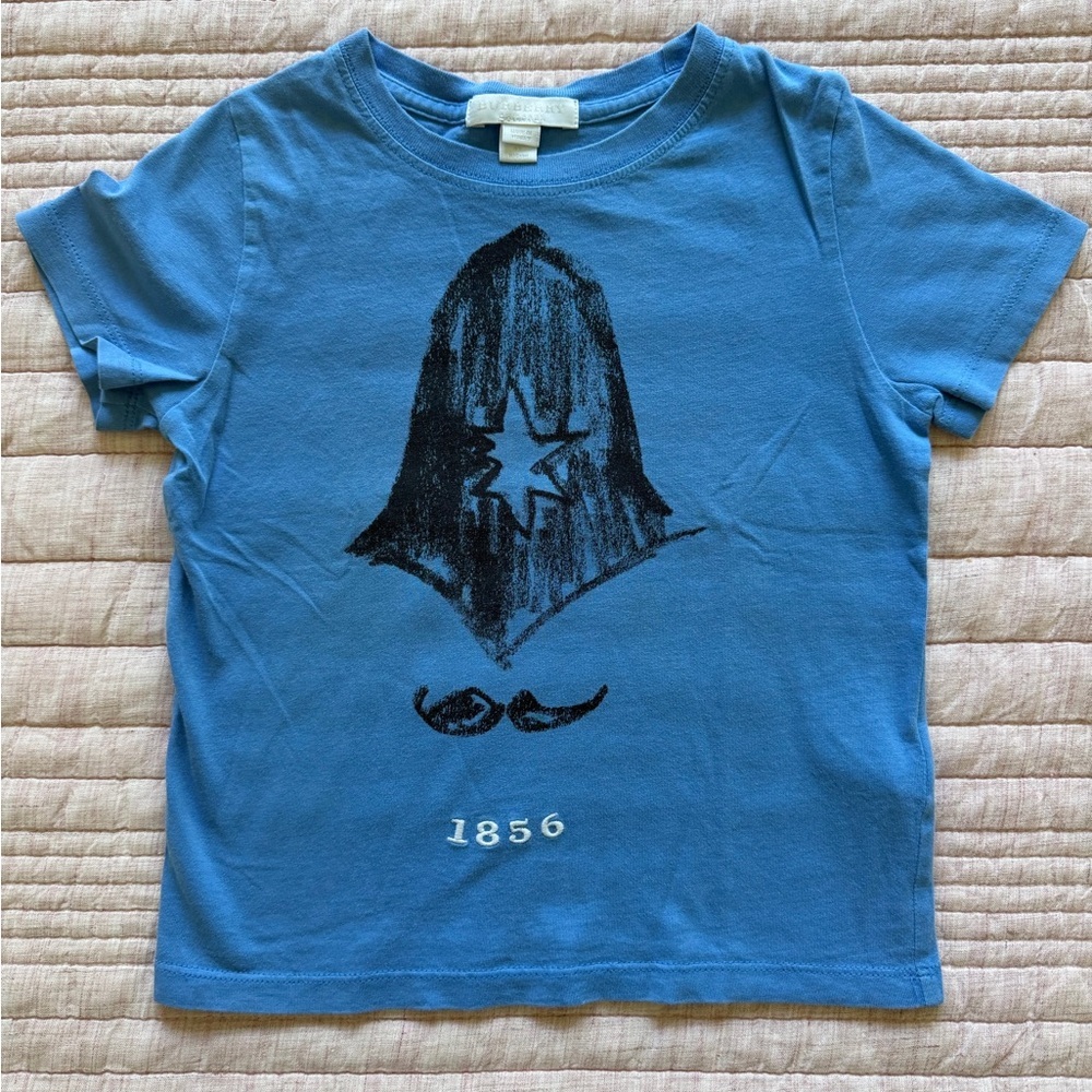 Burberry Boys Graphic T-Shirt Size 4 Blue Short Sleeve